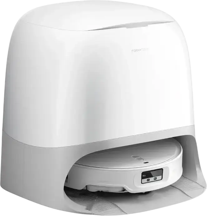 Roborock Qrevo Curv 2 Pro Robot Vacuum Cleaner, 25 kPa Suction, Dry and Wet Cleaning, 6400 mAh Battery, Reactive AI Obstacle Recognition, White