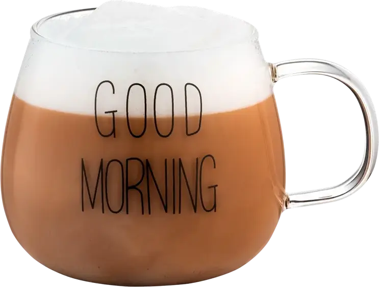 Set cani cu perete dublu Ardesto AR2643BMR Good Morning din sticla borosilicata, 430ml, transparente, rezistente la cuptor cu microunde si masina de spalat vase, 2 bucati