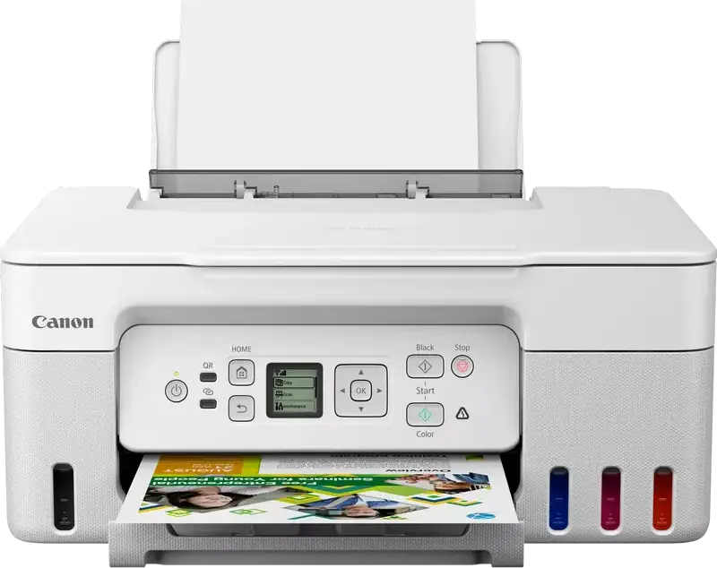 Imprimanta Multifunctionala 3-in-1 Canon Pixma G3470 MegaTank, Inkjet cu Rezervoare de Cerneala, Wi-Fi, AirPrint, Scanare si Copiere, Alb