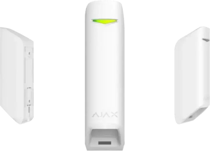 Ajax MotionProtect Curtain Wireless Motion Detector, 6-15m Range, Jeweller Protocol, IP54, White