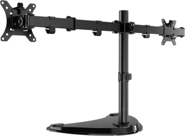 Suport de birou pentru dual monitor Gembird MS-D2ST-02, Side by Side, ecrane 13-32 inch, VESA 75x75 100x100, 8kg per brat, Otel si ABS, Negru