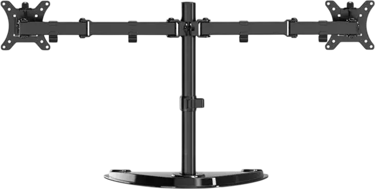 Suport de birou pentru dual monitor Gembird MS-D2ST-02, Side by Side, ecrane 13-32 inch, VESA 75x75 100x100, 8kg per brat, Otel si ABS, Negru