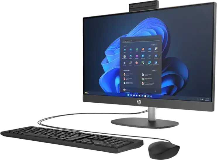 PC All-in-One HP ProOne 240 G10 Business, Ecran 24 inch Micro-Edge, Procesor Intel Core Ultra 120U, SSD, Windows 11 Pro, Negru, Include Tastatura si Mouse