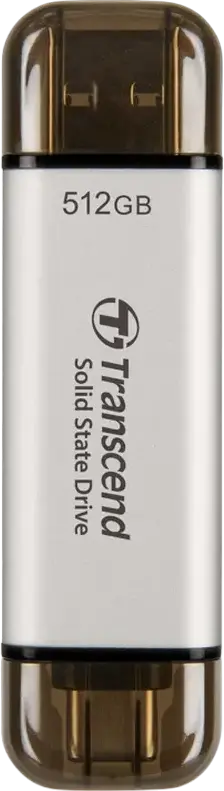 SSD Portabil Transcend ESD310S 512 GB, Conector Dual USB Type-A și Type-C, USB 3.2 Gen 2 10Gbps, Viteza de Citire 1,050 MB/s, Flash 3D NAND, Criptare AES 256-bit