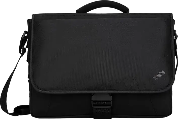 Lenovo ThinkPad Essential Messenger Bag for 15.6 inch Laptops, Water-Resistant Polyester, Black, 2 Compartments, Padded Shoulder Strap, 4X40Y95215