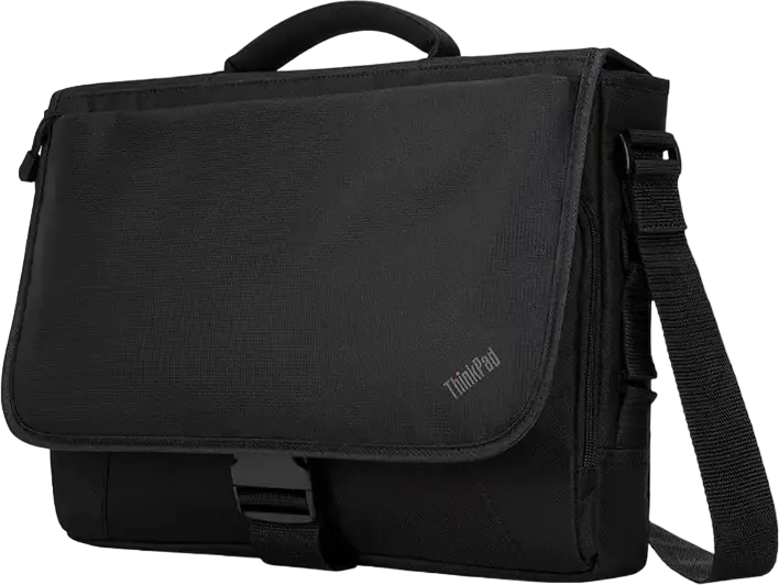 Lenovo ThinkPad Essential Messenger Bag for 15.6 inch Laptops, Water-Resistant Polyester, Black, 2 Compartments, Padded Shoulder Strap, 4X40Y95215