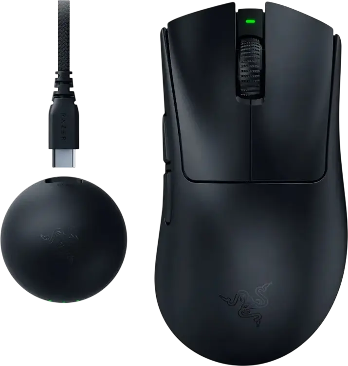 Игровая беспроводная мышь Razer DeathAdder V4 Pro, оптический сенсор Focus Pro 45K, 45,000 DPI, HyperPolling 8,000 Гц, оптические переключатели Gen-4, 56г
