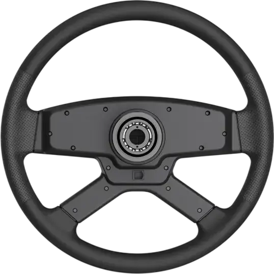 MOZA TSW Truck Wheel, 400mm Diameter, Microfiber Leather, Aerospace Aluminum, 14 RGB Buttons, 2 Thumbwheels, 2 Joysticks, Black