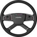 MOZA TSW Truck Wheel, 400mm Diameter, Microfiber Leather, Aerospace Aluminum, 14 RGB Buttons, 2 Thumbwheels, 2 Joysticks, Black