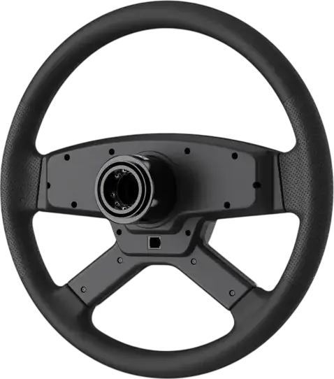 MOZA TSW Truck Wheel, 400mm Diameter, Microfiber Leather, Aerospace Aluminum, 14 RGB Buttons, 2 Thumbwheels, 2 Joysticks, Black