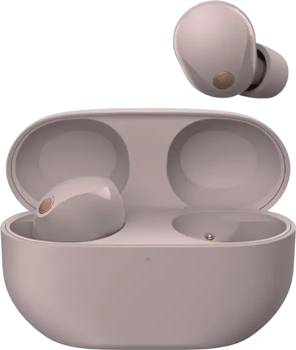 Casca Wireless Sony WF-1000XM5 cu Anulare Zgomot, Roz, Bluetooth 5.3, LDAC, Rezistenta la Apa IPX4, Driver Dinamic, Baterie 24h cu Etui