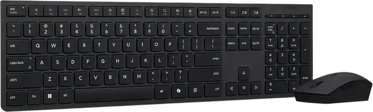Lenovo Professional Wireless Rechargeable Combo 4X31R64342 Keyboard and Mouse, Bluetooth & 2.4GHz, USB-C Charging, 4000 DPI Optical Mouse, Black