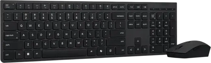 Lenovo Professional Wireless Rechargeable Combo 4X31R64342 Keyboard and Mouse, Bluetooth & 2.4GHz, USB-C Charging, 4000 DPI Optical Mouse, Black