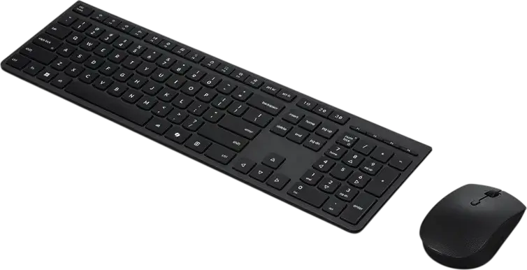Lenovo Professional Wireless Rechargeable Combo 4X31R64342 Keyboard and Mouse, Bluetooth & 2.4GHz, USB-C Charging, 4000 DPI Optical Mouse, Black