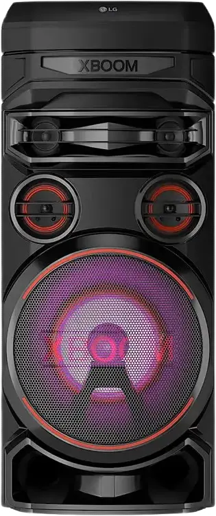 Box de Petrecere LG XBOOM RNC7, Putere Totala 250W, Woofer 8" Bass Blast, Sistem 3-Cai cu 5 Difuzoare, Bluetooth, USB, Radio FM, Iluminare LED, Negru
