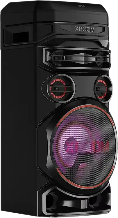Box de Petrecere LG XBOOM RNC7, Putere Totala 250W, Woofer 8" Bass Blast, Sistem 3-Cai cu 5 Difuzoare, Bluetooth, USB, Radio FM, Iluminare LED, Negru