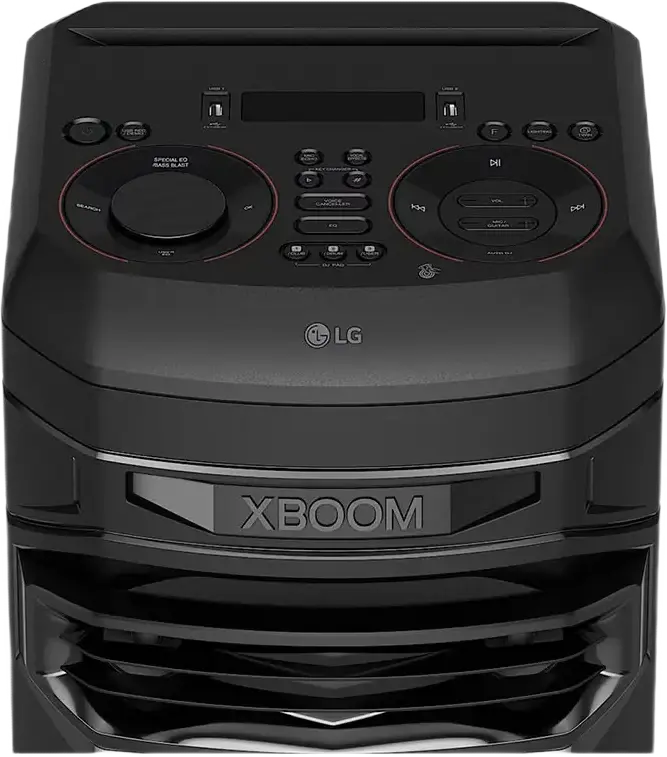 Box de Petrecere LG XBOOM RNC7, Putere Totala 250W, Woofer 8" Bass Blast, Sistem 3-Cai cu 5 Difuzoare, Bluetooth, USB, Radio FM, Iluminare LED, Negru