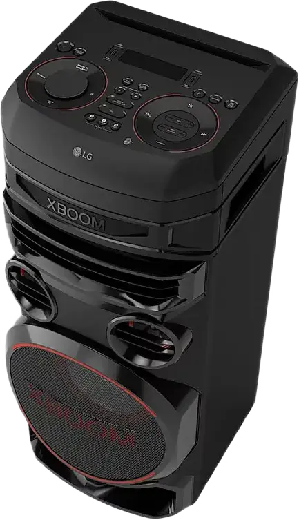 Box de Petrecere LG XBOOM RNC7, Putere Totala 250W, Woofer 8" Bass Blast, Sistem 3-Cai cu 5 Difuzoare, Bluetooth, USB, Radio FM, Iluminare LED, Negru