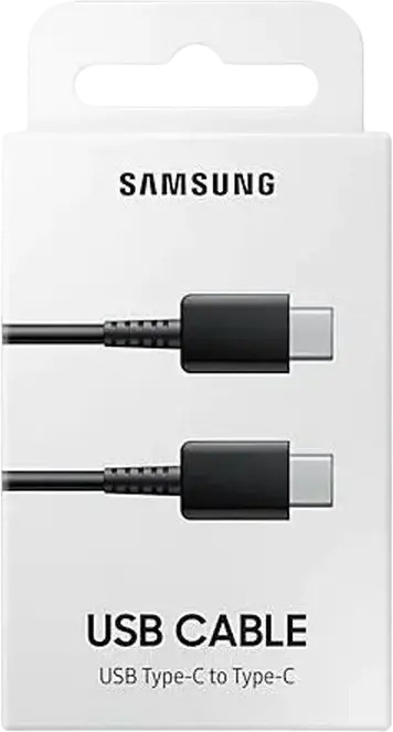 Samsung EP-DA705 USB Type-C to Type-C Cable, Black, 60W Power Delivery Fast Charging and Data Sync, 1 Meter