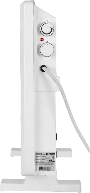 Convector Electric Resanta OK-2000CH, Putere Maxima 2000W, 2 Moduri de Caldare, Termostat, Protectie la Supraincalzire si Rasturnare, Alb