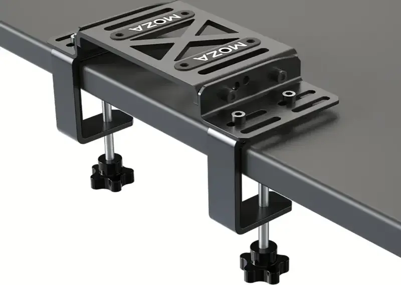 MOZA Table Clamp for R3, R5, R9, R12 Wheel Bases, 5mm CNC High-Strength Steel, Supports up to 50mm Desk Thickness, R21 Torque Support, Black