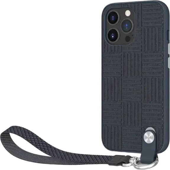 Moshi Altra Case for iPhone 13 Pro, Blue, TPU Military-Grade Drop Protection, NanoShield Antimicrobial Coating, Detachable Wrist Strap, SnapTo Compatible