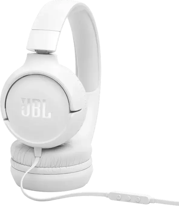 Casca On-Ear cu Fir JBL Tune 520C USB-C, Sunet Pure Bass, Audio Hi-Res, Difuzoare Dinamice 32mm, Microfon Integrat, Design Pliabil, Alb