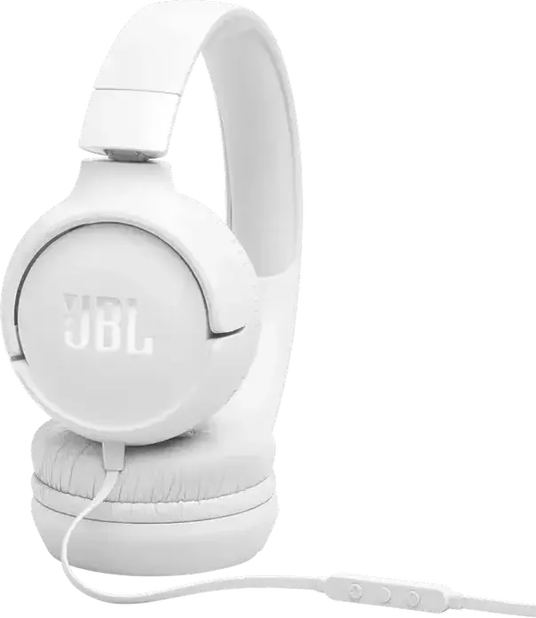 Casca On-Ear cu Fir JBL Tune 520C USB-C, Sunet Pure Bass, Audio Hi-Res, Difuzoare Dinamice 32mm, Microfon Integrat, Design Pliabil, Alb
