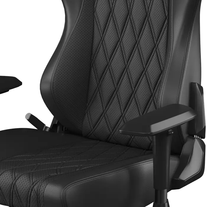 Scaun Gaming HATOR Darkside 3L HTC3010L, Piele PU, Cotiere Reglabile 2D, Perne Magnetice cu Memory Foam pentru Lom și Gât, Gas Lift Clasa 4, Negru