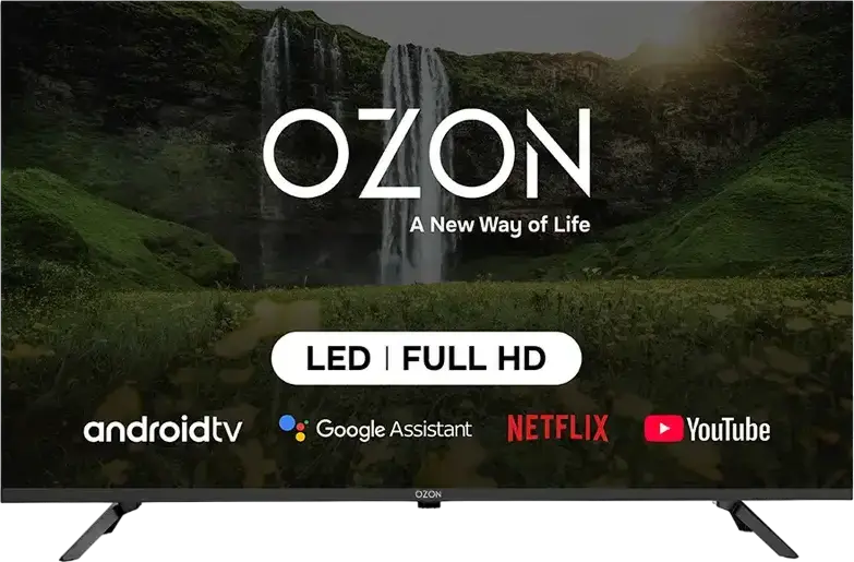 Телевизор OZON H32DN6500S 32 дюйма LED, HD Ready 1366x768, Google TV, четырехъядерный процессор, Dolby Audio, Wi-Fi, Bluetooth, DVB-T2/S2/C, черный