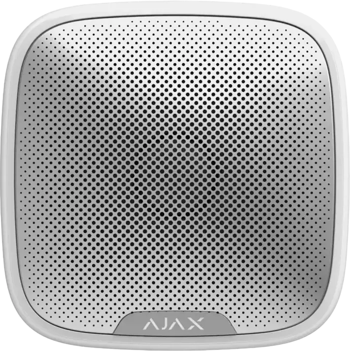 Sirena Exterior Wireless Ajax StreetSiren, Protectie IP54, Alarma Acustica si LED 85-113 dB, Protocol Jeweller, Raza 1300m, Alb