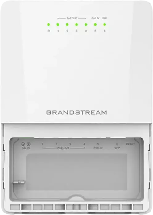 Grandstream GWN7710R Outdoor Lite Managed PoE Switch, 5x GE + 1x 2.5G SFP, 4x Passive PoE++ Ports, IP66 Waterproof Metal Casing, GDMS Cloud Management