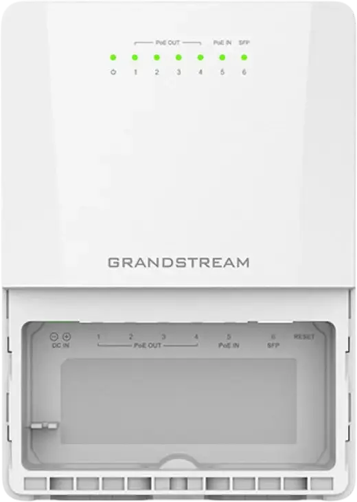 Grandstream GWN7710R Outdoor Lite Managed PoE Switch, 5x GE + 1x 2.5G SFP, 4x Passive PoE++ Ports, IP66 Waterproof Metal Casing, GDMS Cloud Management