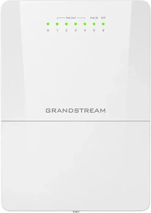 Grandstream GWN7710R Outdoor Lite Managed PoE Switch, 5x GE + 1x 2.5G SFP, 4x Passive PoE++ Ports, IP66 Waterproof Metal Casing, GDMS Cloud Management