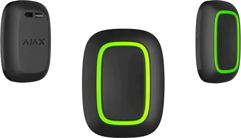 Ajax Button Wireless Panic Button and Smart Home Controller, Black, Jeweller Radio Protocol, 1300m Range, Dust and Splash Resistant, CR2032 Battery