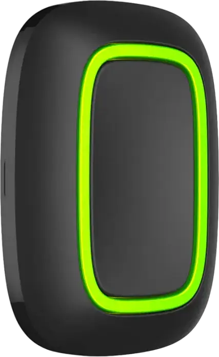 Ajax Button Wireless Panic Button and Smart Home Controller, Black, Jeweller Radio Protocol, 1300m Range, Dust and Splash Resistant, CR2032 Battery