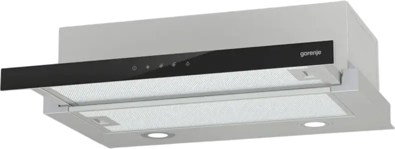 Gorenje TH64E3SGB Built-in Telescopic Hood, 60 cm, Stainless Steel, Touch Control, 350 m3/h Extraction, 3 Speed Levels, LED Lighting, Grey