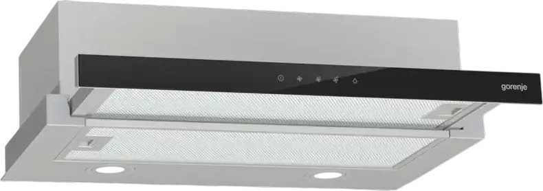 Gorenje TH64E3SGB Built-in Telescopic Hood, 60 cm, Stainless Steel, Touch Control, 350 m3/h Extraction, 3 Speed Levels, LED Lighting, Grey