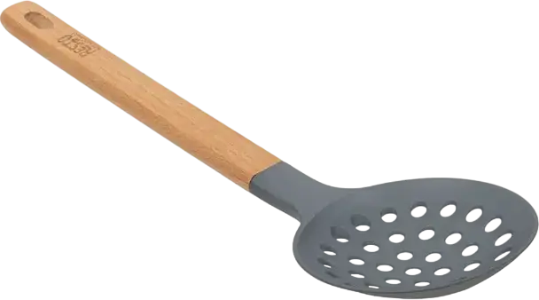 Spumiera Resto 94202 SUBRA, Cap din Plastic cu Maner din Lemn, Gri, 31.8 x 9.7 cm, Rezistenta Termica pana la 210 °C