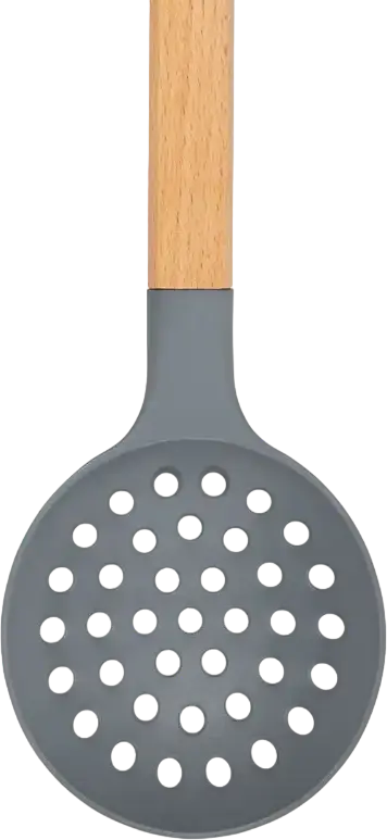 Spumiera Resto 94202 SUBRA, Cap din Plastic cu Maner din Lemn, Gri, 31.8 x 9.7 cm, Rezistenta Termica pana la 210 °C