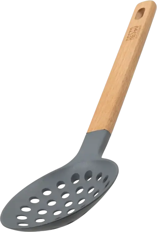 Spumiera Resto 94202 SUBRA, Cap din Plastic cu Maner din Lemn, Gri, 31.8 x 9.7 cm, Rezistenta Termica pana la 210 °C