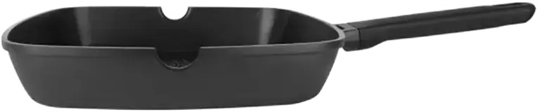 Rondell RDA-1454 Zorro Square Grill Pan, 28 cm, Cast Aluminum with TriTitan Non-stick Coating, Graphite, Induction Compatible, Dishwasher Safe