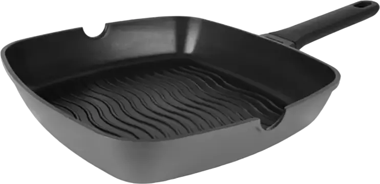 Rondell RDA-1454 Zorro Square Grill Pan, 28 cm, Cast Aluminum with TriTitan Non-stick Coating, Graphite, Induction Compatible, Dishwasher Safe