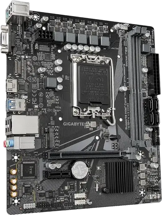 Placa de baza Gigabyte H610M H V3 DDR4 Micro-ATX LGA1700 Chipset Intel H610 pentru Intel Core Gen 12 13 14, 64GB DDR4 3200MHz, PCIe 4.0, M.2, HDMI 2.1