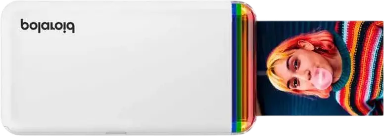 Polaroid Hi-Print 2x3 Generation 2 Pocket Photo Printer, Dye Sublimation 4PASS, Bluetooth, 54x86mm Adhesive Photo Paper, White, Recycled Materials