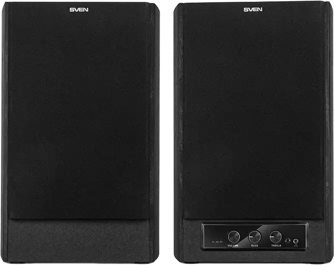 SVEN MC-30 2.0 Multimedia Speaker System, 200W RMS, Bi-Amping Class D DSP Amplifier, Bluetooth, Optical, RCA, MDF Wood Case, Black