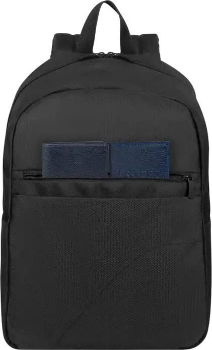 RivaCase Komodo 8065 Laptop Bag, Black, for 15.6 inch Laptops and 10.1 inch Tablets, Water-Resistant Polyester, Vertical Load Compartment, Shoulder Strap