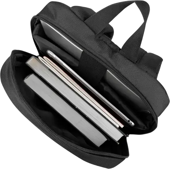 RivaCase Komodo 8065 Laptop Bag, Black, for 15.6 inch Laptops and 10.1 inch Tablets, Water-Resistant Polyester, Vertical Load Compartment, Shoulder Strap