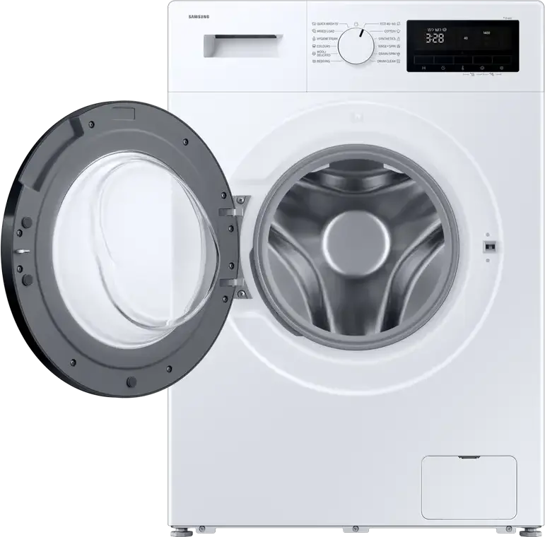 Masina de spalat rufe cu incarcare frontala Samsung WW70FG3M05AWLF, Capacitate 7kg, 1400 RPM, Motor Digital Inverter, Hygiene Steam, Alb/Negru
