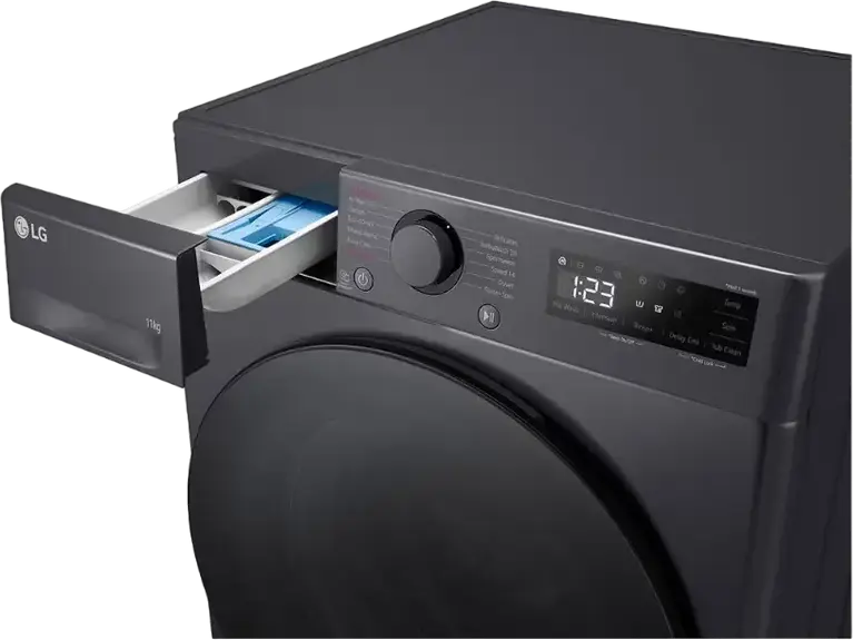 Masina de spalat rufe cu incarcare frontala LG F4WR511S2M, 11kg, AI Direct Drive, TurboWash 360, Steam Allergy Care, 1400 rpm, Clasa Energetica A, Negru